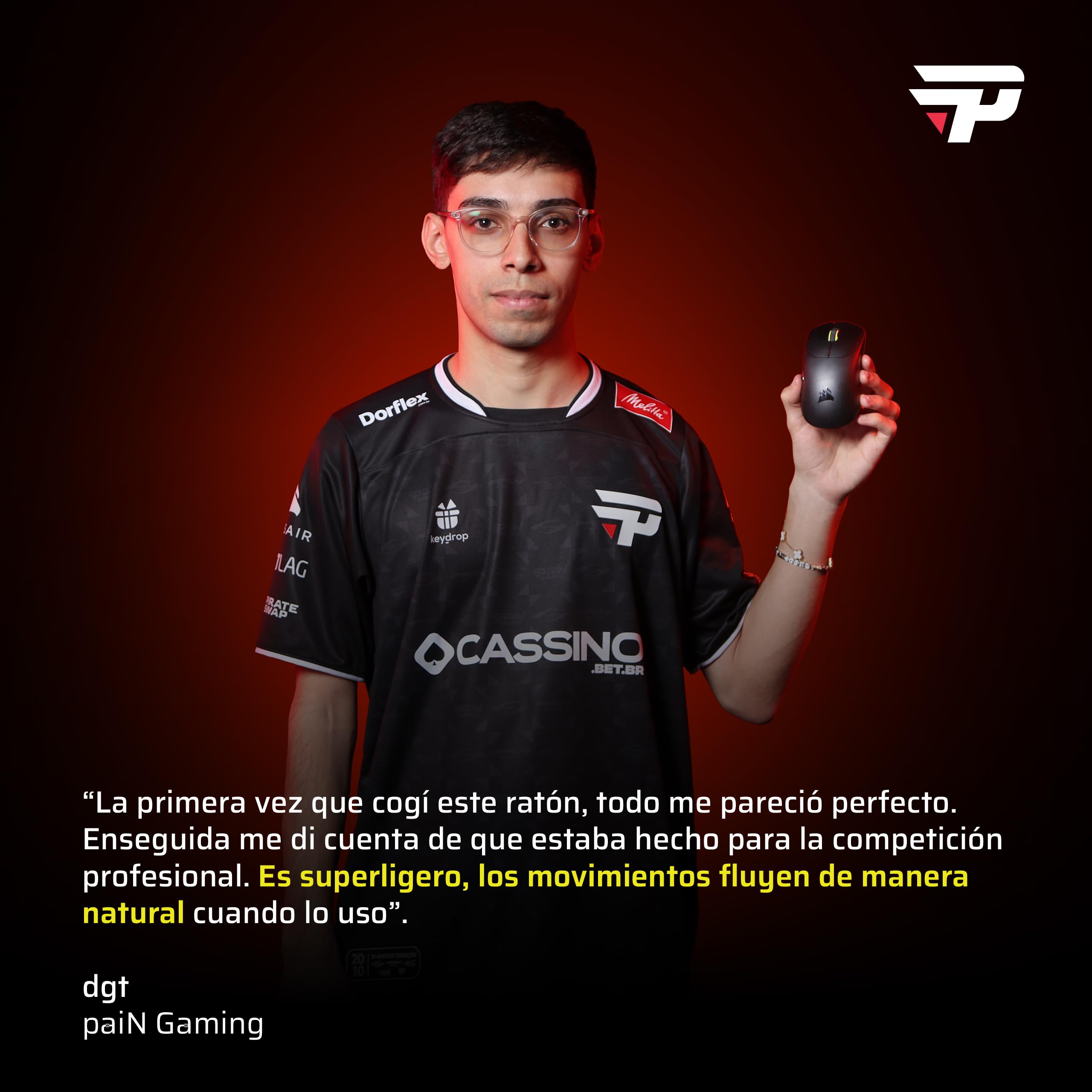 Corsair Sabre v2 Pro Ultralight Wireless FPS Ratón Gaming – 33K dpi, 36g Peso, 8,000Hz Sondeo Avanzado, Interruptores Mecánicos, hasta 70 Horas de Duración de la Batería, Web Hub – Negro