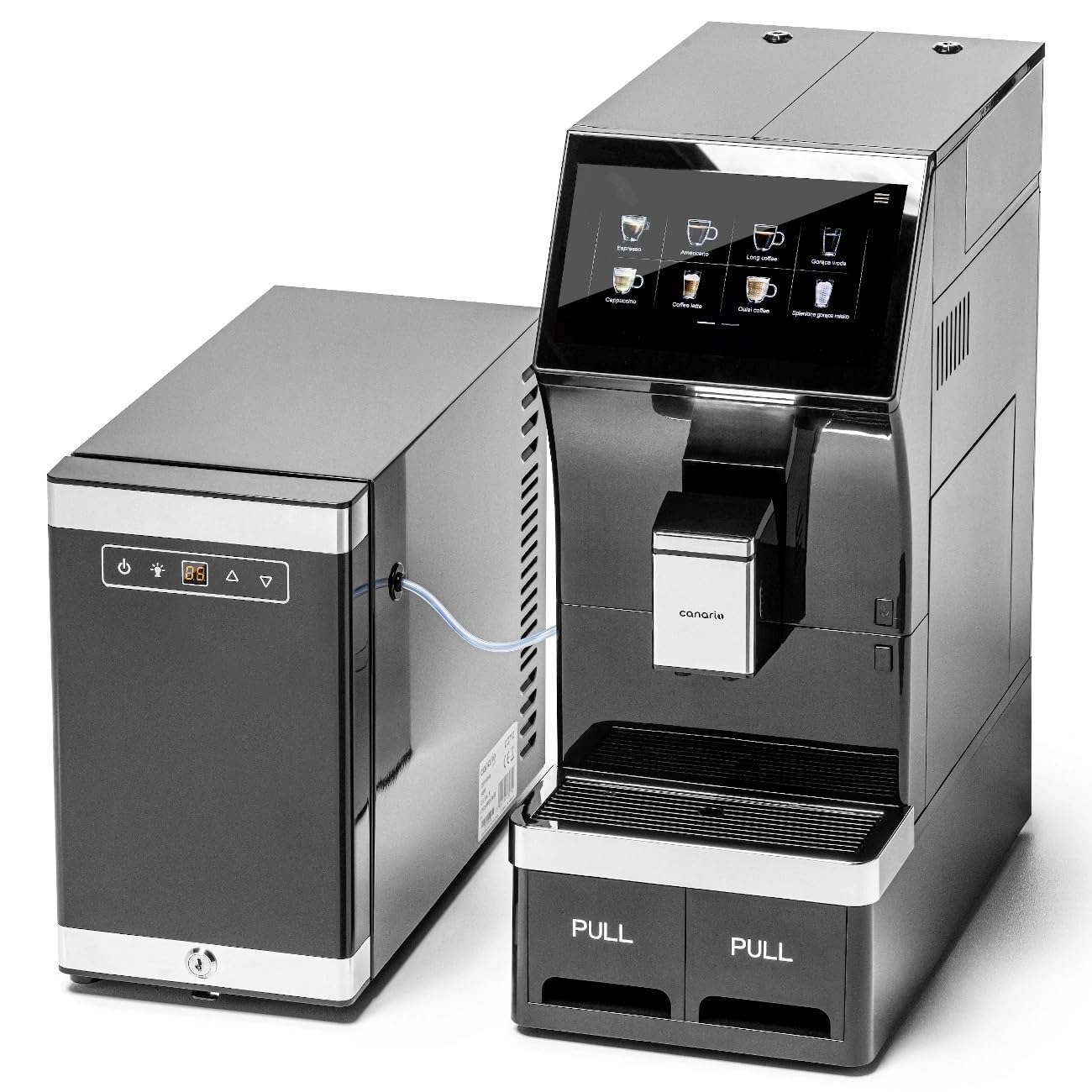 Canario Cafe CC701 Cafetera Totalmente Automática, Cafetera Profesional, Pantalla Táctil, Espumador de Leche Automático, Alto Rendimiento, para Bares, Restaurantes y Oficinas