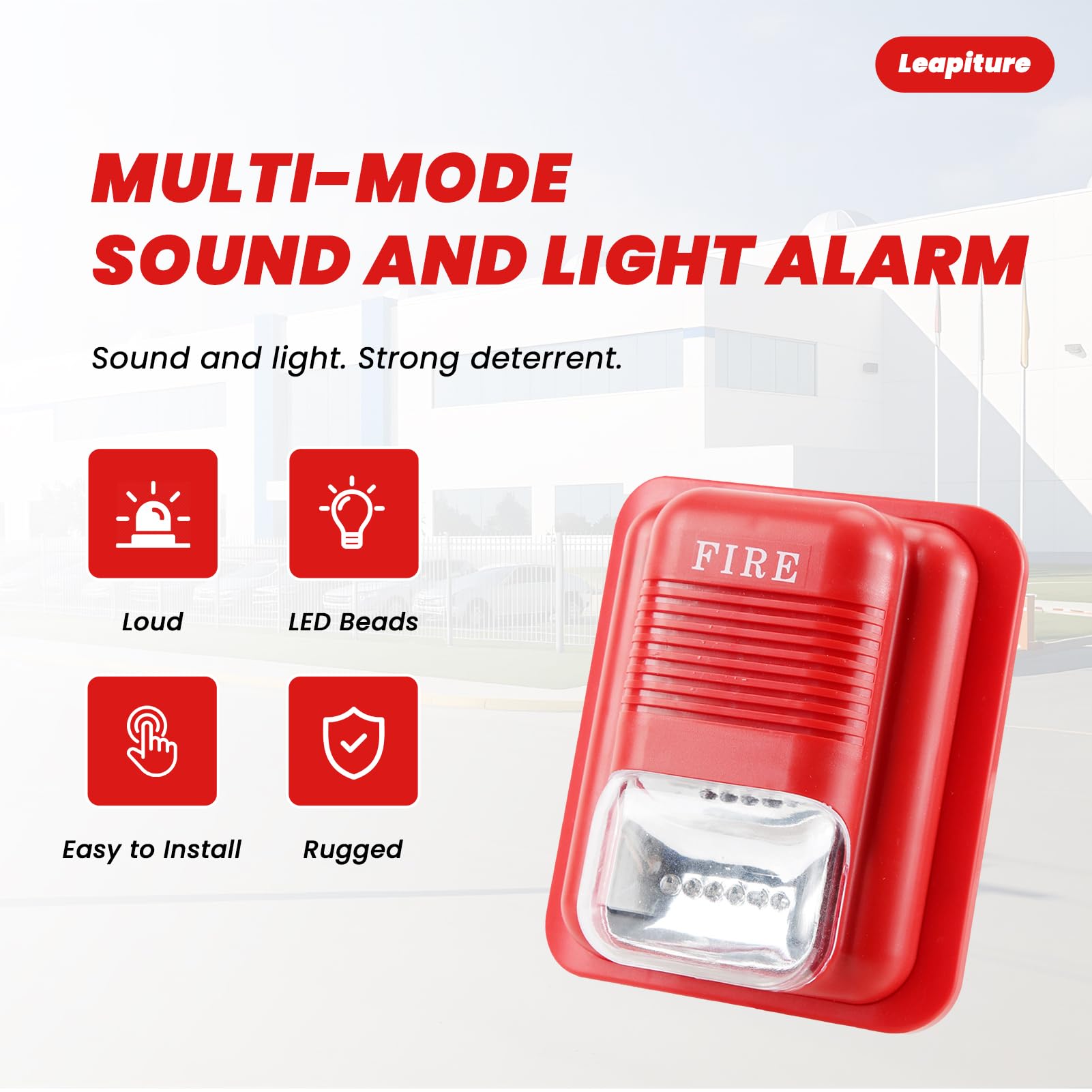 DC12V/24V Suono E Luce Allarme di Protezione Antincendio Avviso Sistema di Sicurezza di Allarme Sirena Stroboscopica Per Officine Fabbrica