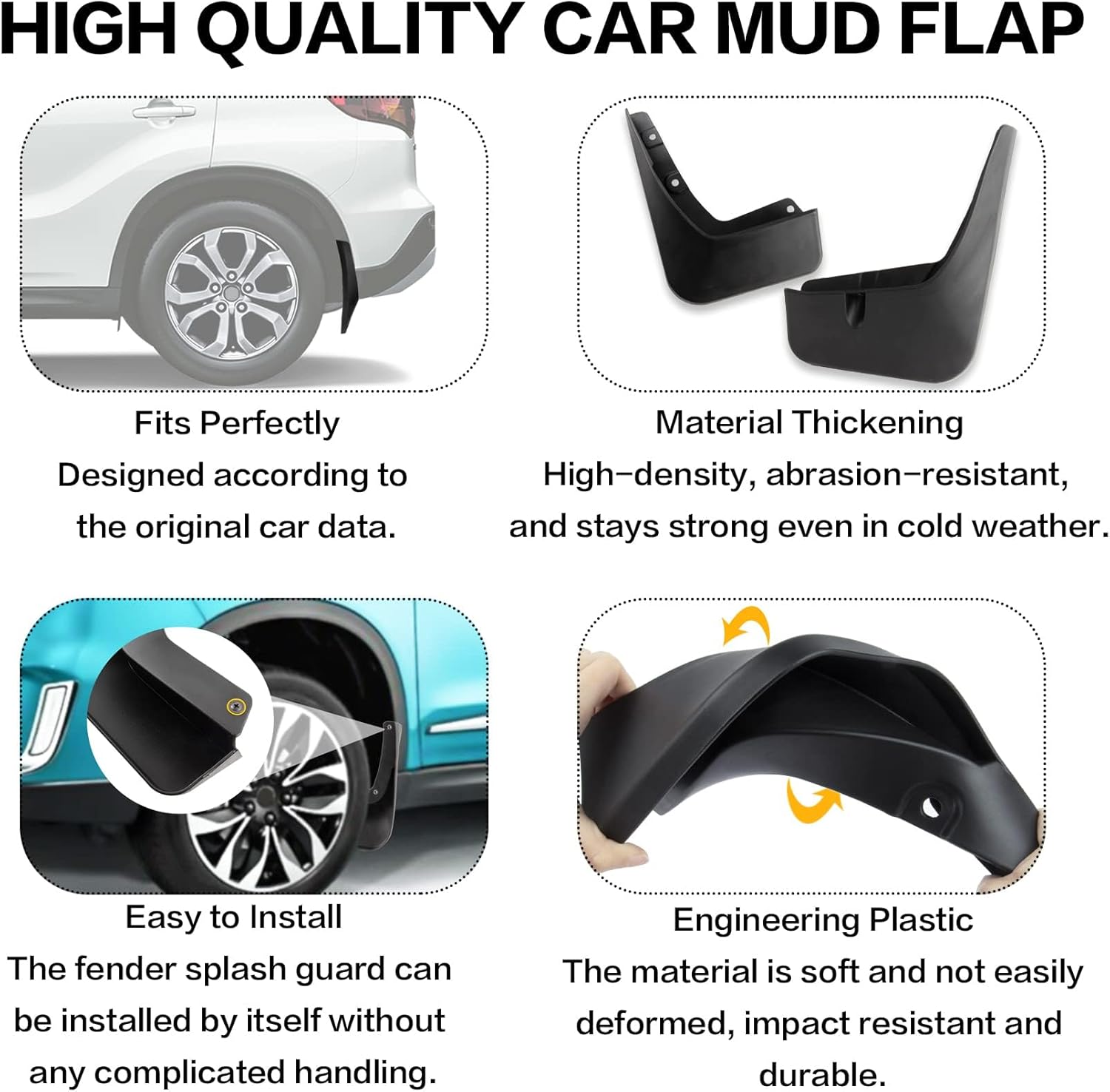 PSLER Car Mud Flaps Mudguard Mudguard Splash Guards Kit for Vitara 2016 2017 2018 2019 2020 2021 2022 20223 2024