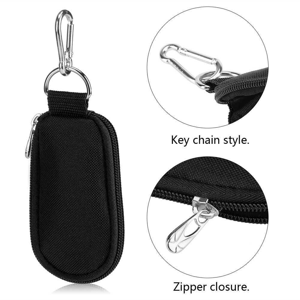Estuche Organizador Portátil para Aceites Esenciales, 10 Compartimentos, Estilo Llavero, Negro, Tela Oxford y Poliéster, 2/3ML, 11.3x7x1cm
