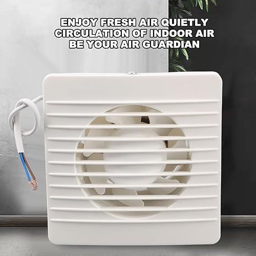 Miniatura 6 de Fdit Ventilador de escape montado en la pared, ventilador de ventilación de ABS cuadrado de 4 pulgadas de alta velocidad a través de la pared,