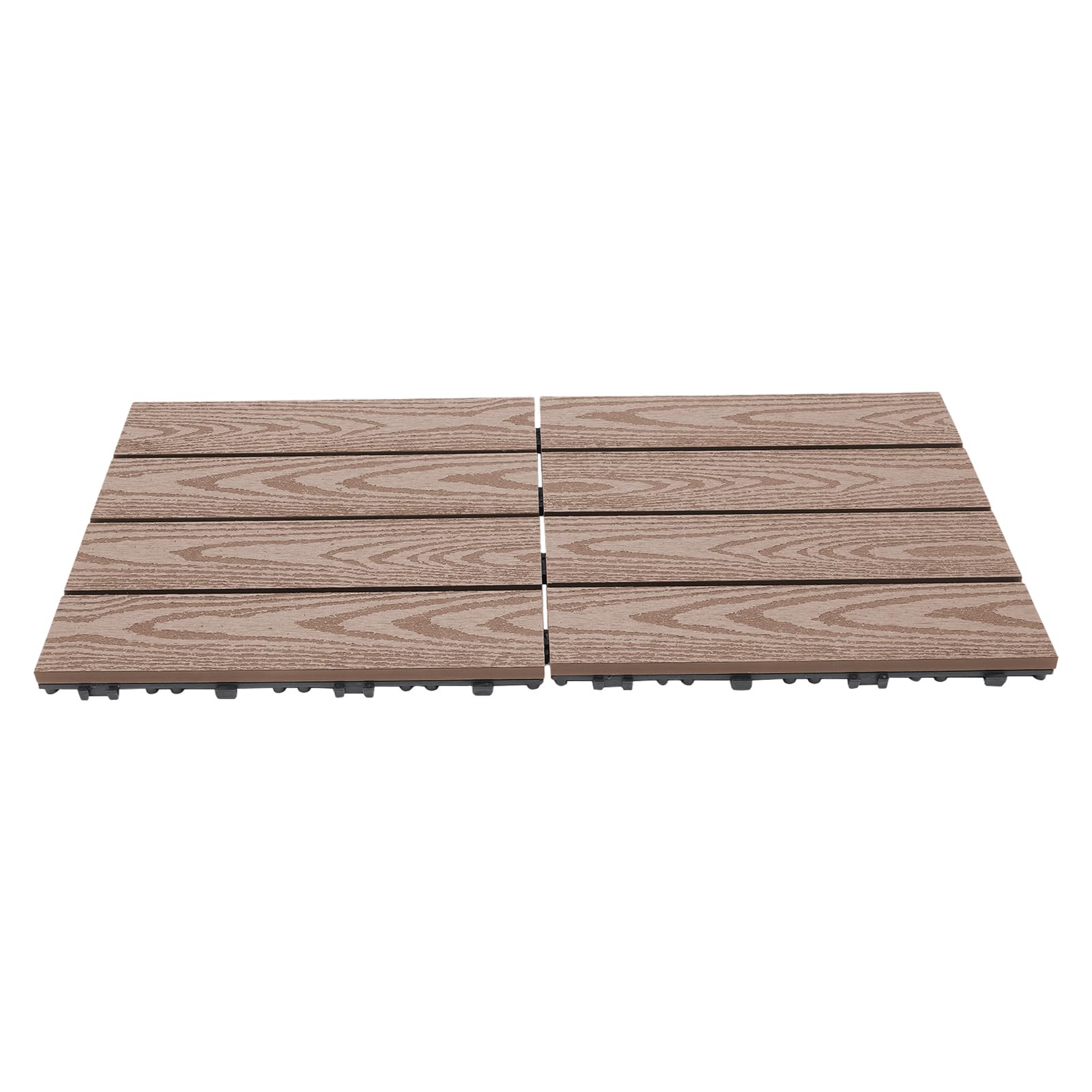 Piastrelle per terrazze in WPC, 30 x 30 cm, colore caffè | Piastrelle a scatto con sistema di drenaggio e superficie antiscivolo, per terrazze, balconi e giardini