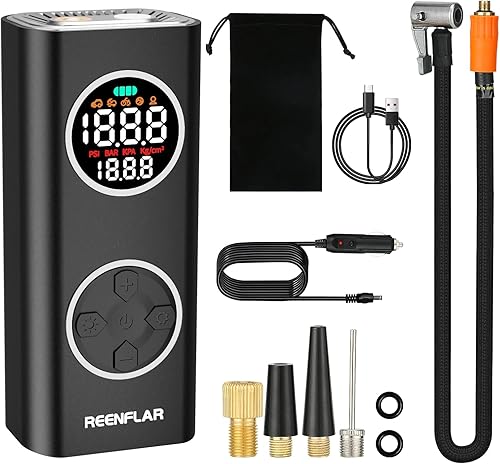 Inflador de neumáticos inalámbrico con doble boquilla y medidor digital, compresor de aire portátil de 150 PSI para neumáticos de automóvil, SUV,