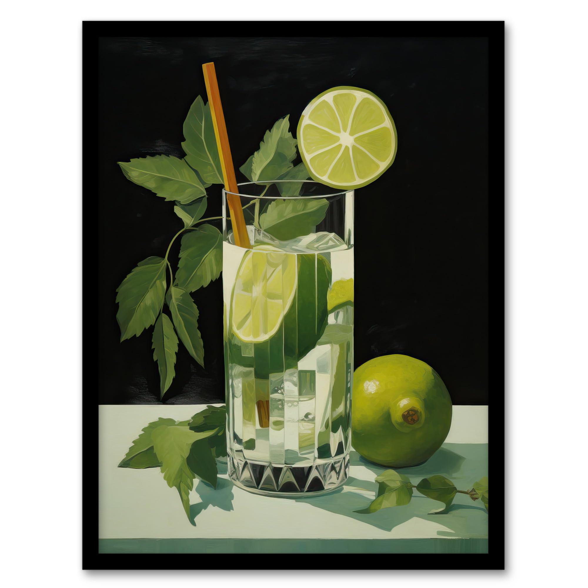 B&Q -  Virgin Mojito Cocktail Green Kitchen Living Room Wall Art PrintA4 Size