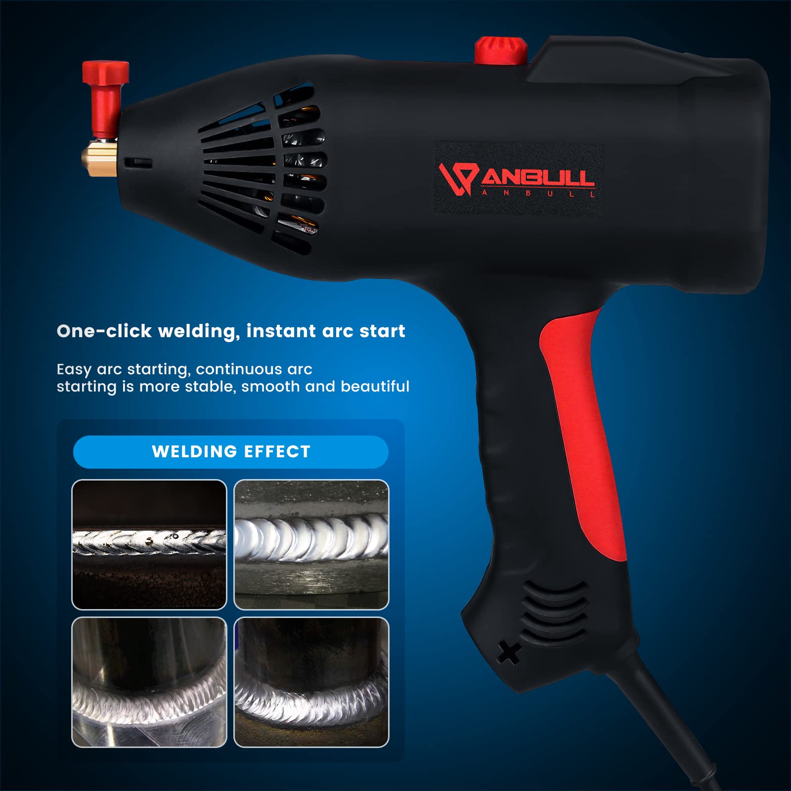 Anbull MMA Saldatrice Portatile, 140A ARC Saldatrice a elettrodo, 220V/3000W, IGBT Saldatrice ad arco, 1.5Kg, Non adatto per l'alluminio
