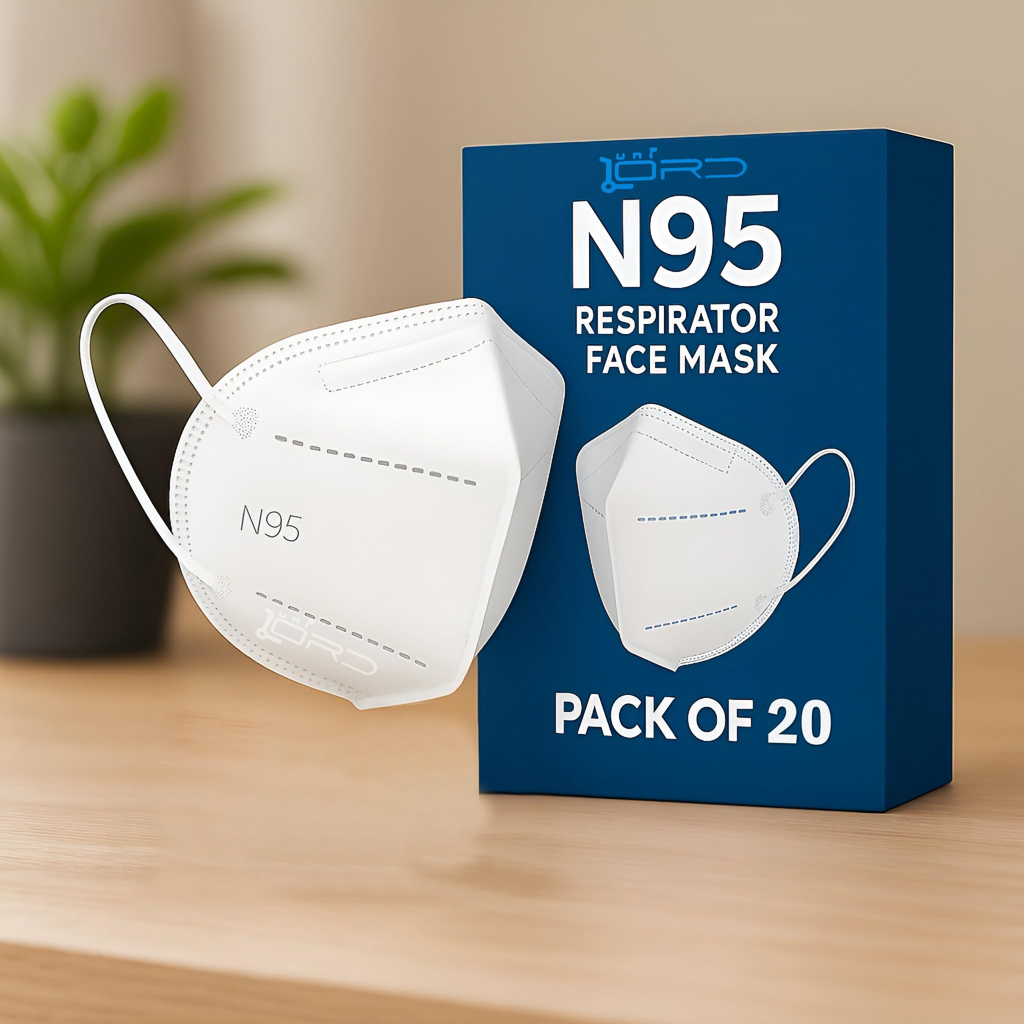 Unilord N95 Reusable Face Mask for Men & Women | 5-Layer Cotton Mask | High Filtration, Breathable, Washable Face Mask for Pollution & Dust (White)