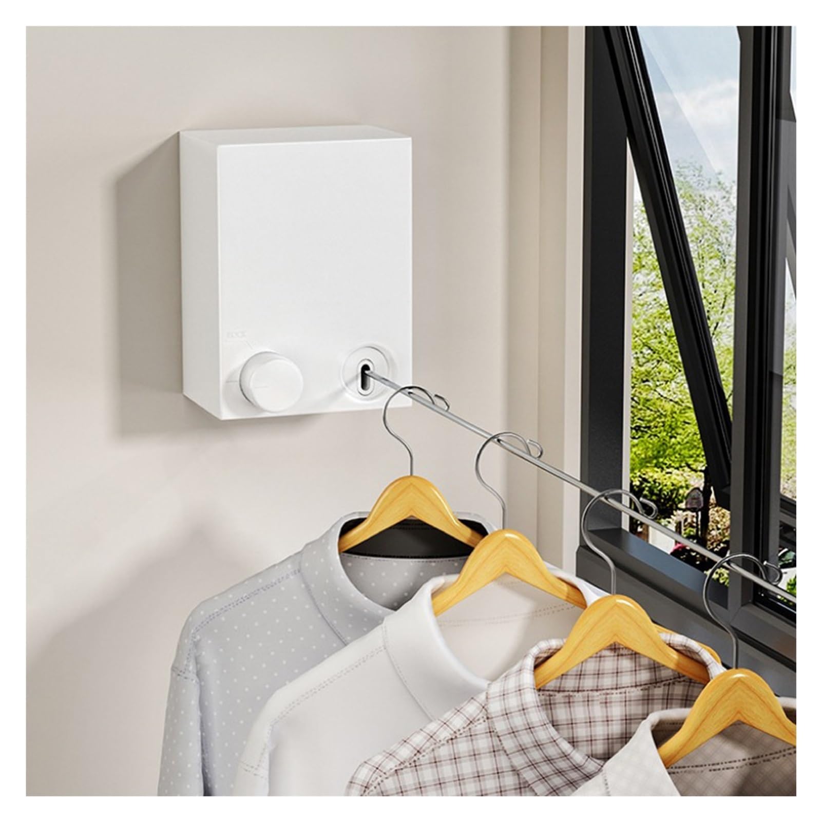 Amazon.com: Tendedero retráctil, línea de lavado con cuerda ajustable de  acero inoxidable, fácil instalación con montaje en pared, colgar la ropa  húmeda y seca (color : cuerda de alambre de 13.8 ft,