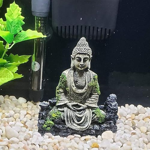 Miniatura 5 de SLOCME - Estatua de Buda para acuario, decoración de acuario, decoración de pecera, estatua de Buda