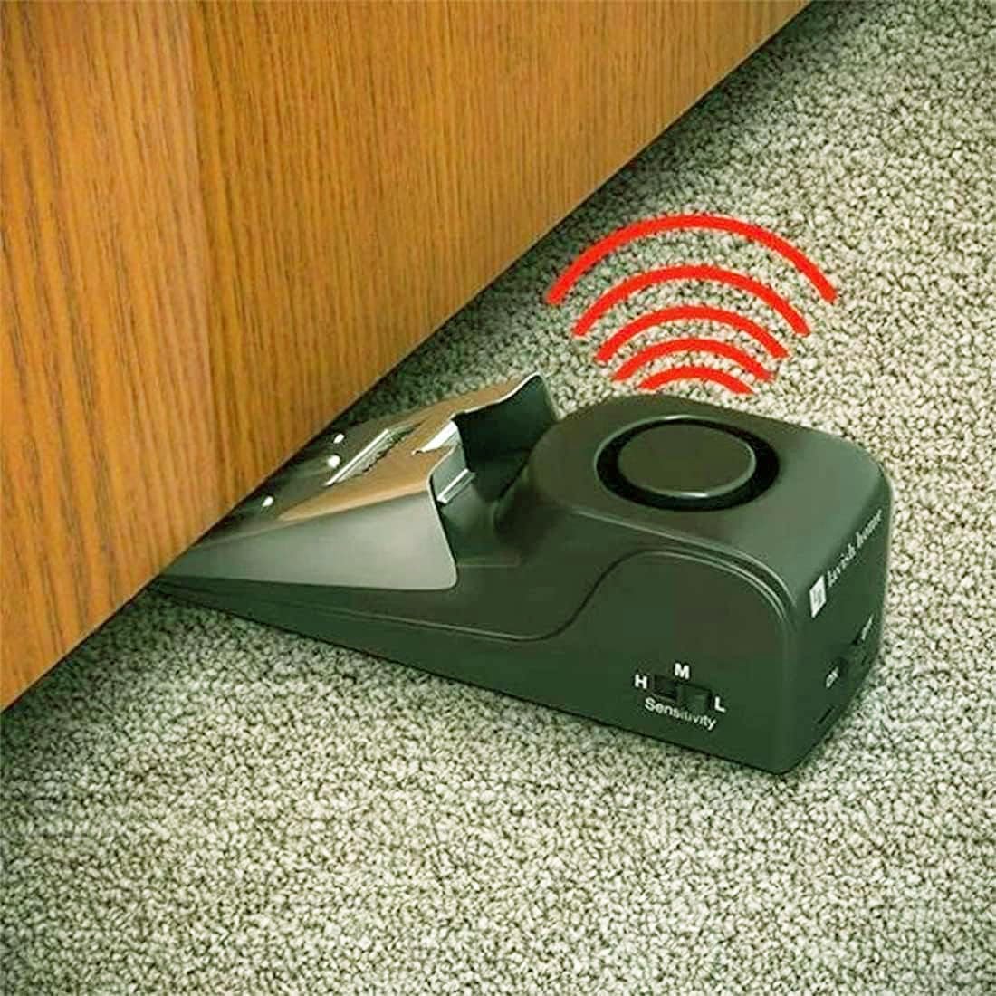 DIY Crafts 1, Upgraded Door Stop & Security Alarm, Wireless Portable 120 Loud Entrance Alert Door Stopper Wedge Security Door Stopper Anti-Theft Alarm Doorstop Safety Tools for Travel H (1)