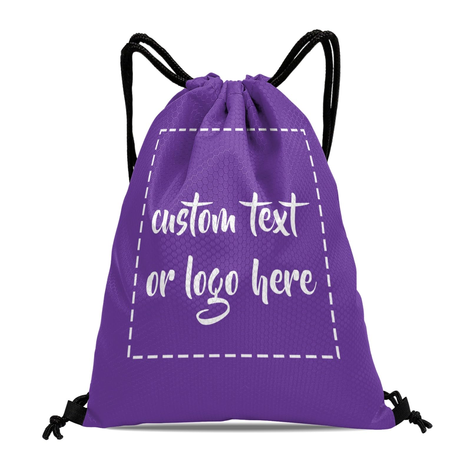 Custom Drawstring Bags with Logo Name Text Oxford Cloth Personalized Drawstring Backpack Waterpoof Customized Drawstring Pockets Cinch Sack for Gym, Outdoor, Indoor, Sports, 1 Pack