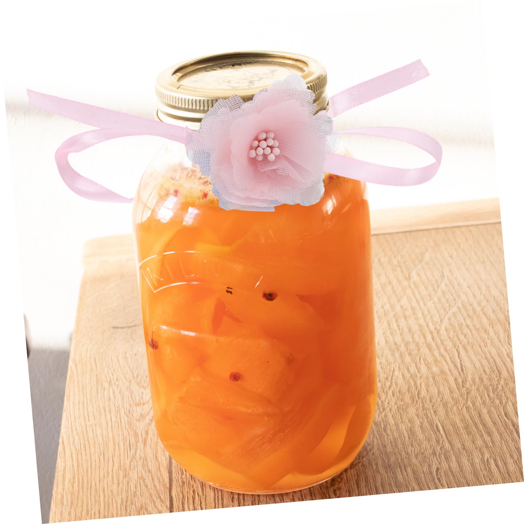 KOMBIUDA 15 Pcs Yarn Flower Strap Wrapping Ribbon Organza Ribbon Christmas Craft Ribbons Wedding Favors Cupcake Ornamental Straps Floral Decor Cloth Flowers Delicate Packaging Tape