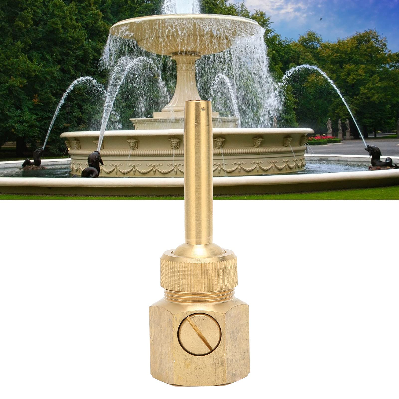 Brass 3-Tier Fountain Nozzle - G2 Inch DN50 Adjustable Water Column Sprinkler For Garden Ponds & Displays
