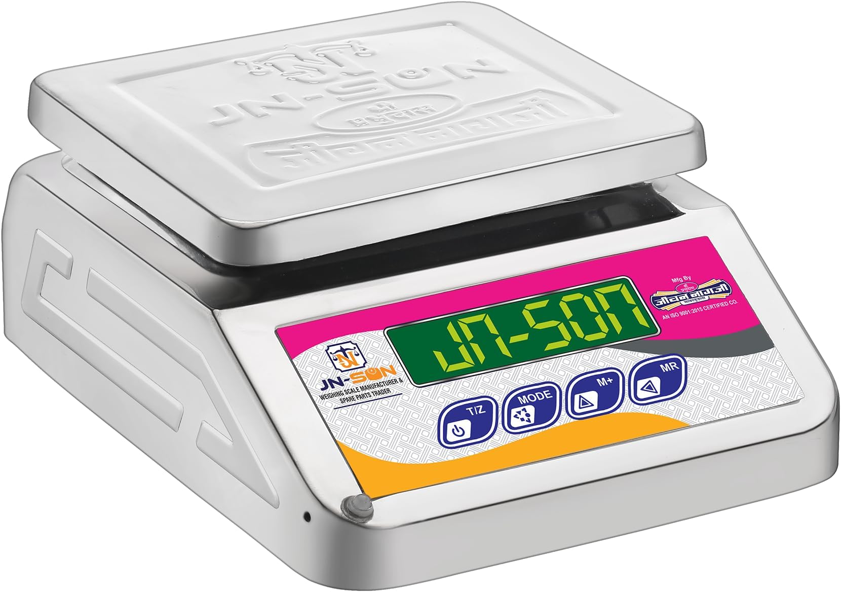 JN-SON 5-10 KG MICRO MINI SS DAI F.B. 4VOLT Weighing Machine/Weighing Scale of 88mm Gattu 40kg Pencil 40kg for Shop and commercial purposes. (4v without battery with Stamping -pencil)