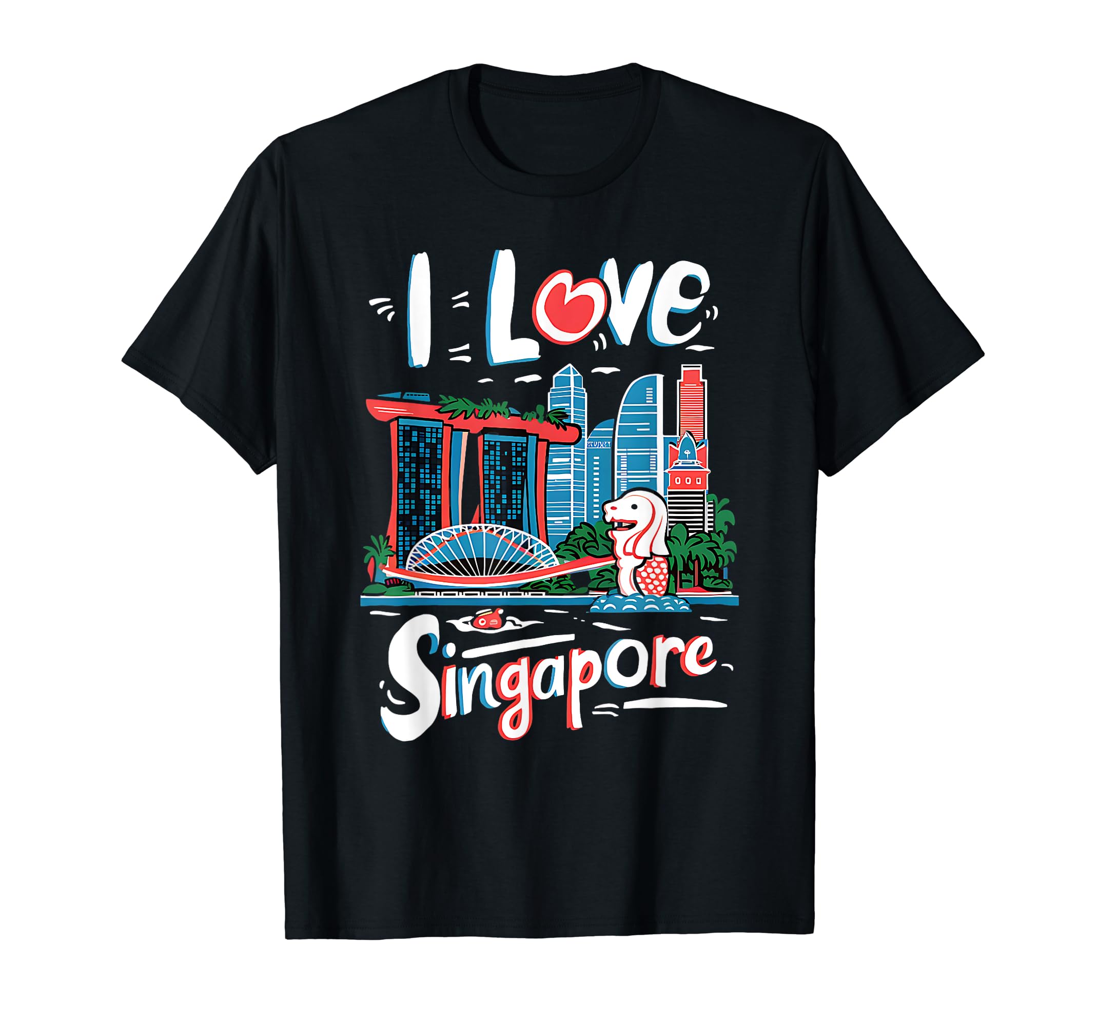 Amazon | 「I Love Singapore City Skyline」とマーライオンの