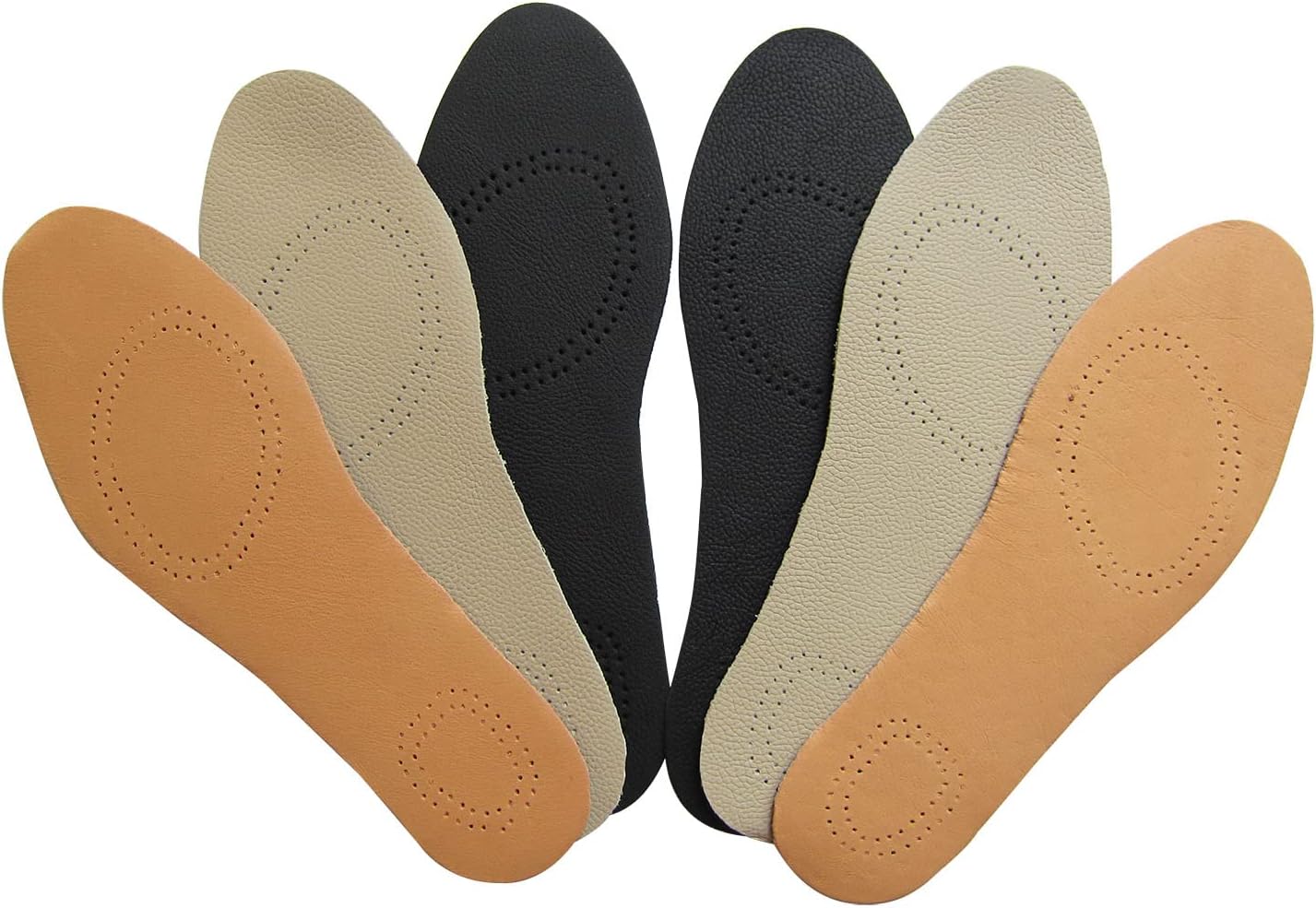 Bellcon Leather Shoes Insoles for Women Leather Sole Liners Thin Shoes Pad for Men