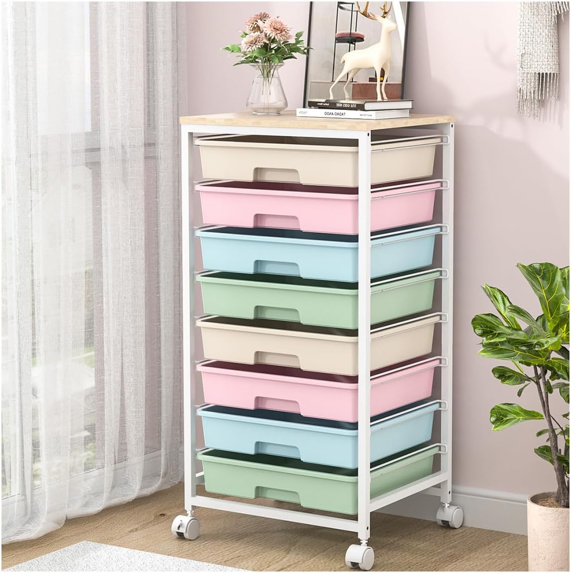 BENTFL 5 Drawer Dresser Storage Stackable Vertical Clothes Storage Tower