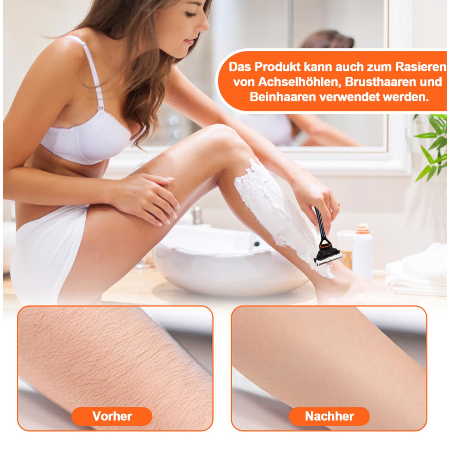 Paquet de 24 Lames de Rasoir fusio-n 5, Lames de RasoirHumide pour Hommes, 1 Reutilisable Manche + 24Cartouches De Recharge, Pour Un Rasage Manuel Efficace,Rasage Facile