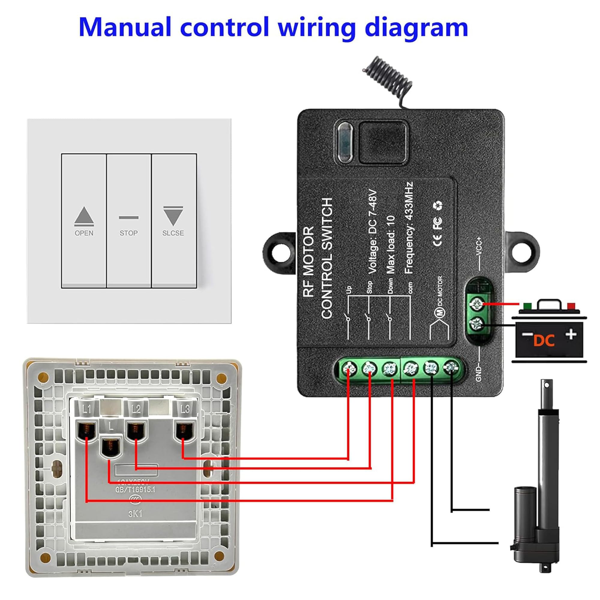 Remote Control Linear Actuator Switch - 7V-48V -3