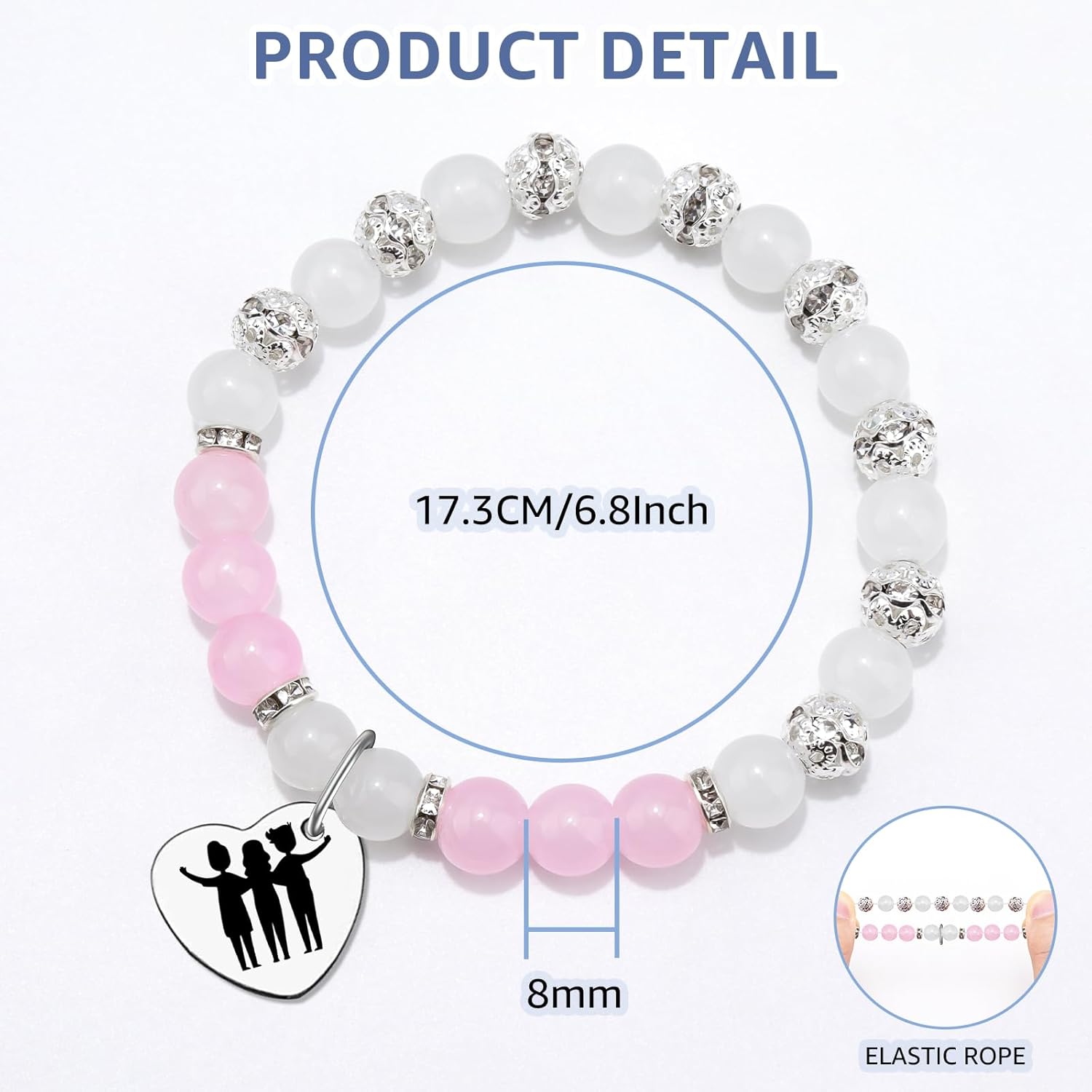 Friendship Bracelets Gift Bestie Bracelet for Women Inspirational Gifts for Friends Friendship Gifts Beaded Bracelet for Best Friend Mother's Day Gift for Bff Bestie Christmas Birthday Presents - Image 3