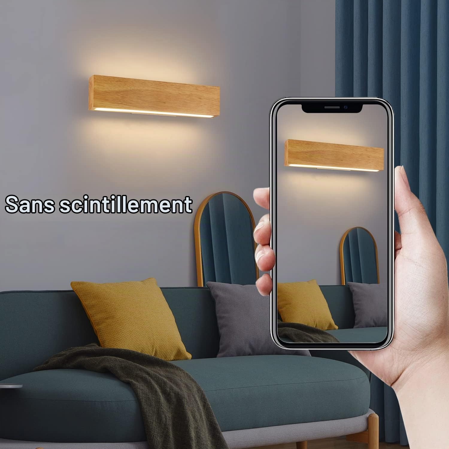 ZMH LED Applique murale Intérieure 32 CM Bois Moderne Lampe de couloir Up | et Down Design Lampe d'escalier Indirecte 11 W 3000 K Blanc chaud Éclairage mural Salon Chambre Couloir Escalier Lit Cuisine