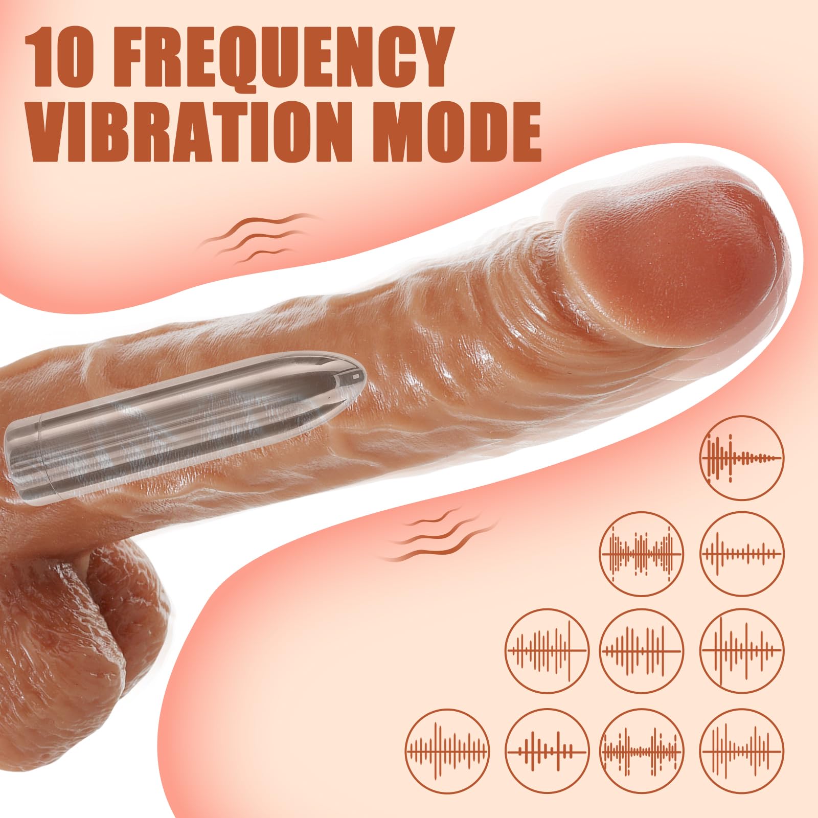Strap-On Dildo vibrante realistici con vibratore a proiettile, stimolatori del punto G indossabile Massaggiatore della vagina, masturbatori femminile Giocattoli del sesso per donne coppia lesbica
