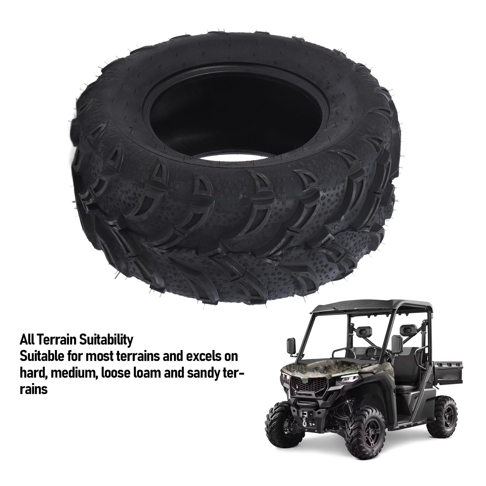Luocute -12 6-warstwowa Opona Bezdętkowa, 6PR Opona Terenowa Heavy Duty do Wózka ATV UTV Gokart Kosiarka do Trawy