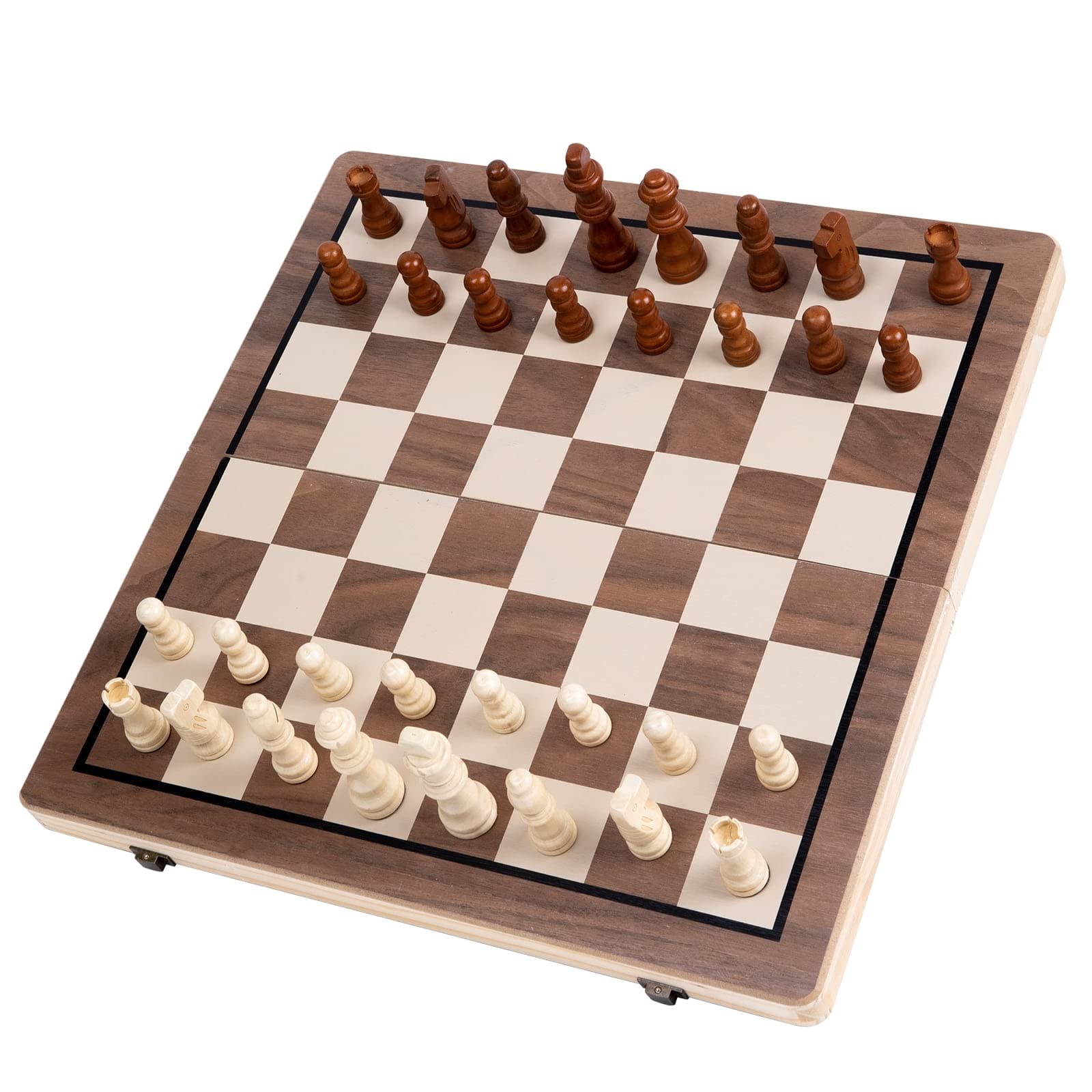 Magnetic Wooden Folding Chess Set, Magnetic Chess Board with Portable Storage for The Chess Pieces, Chess Board Game - The Perfect Blend of Elegance and Convenience