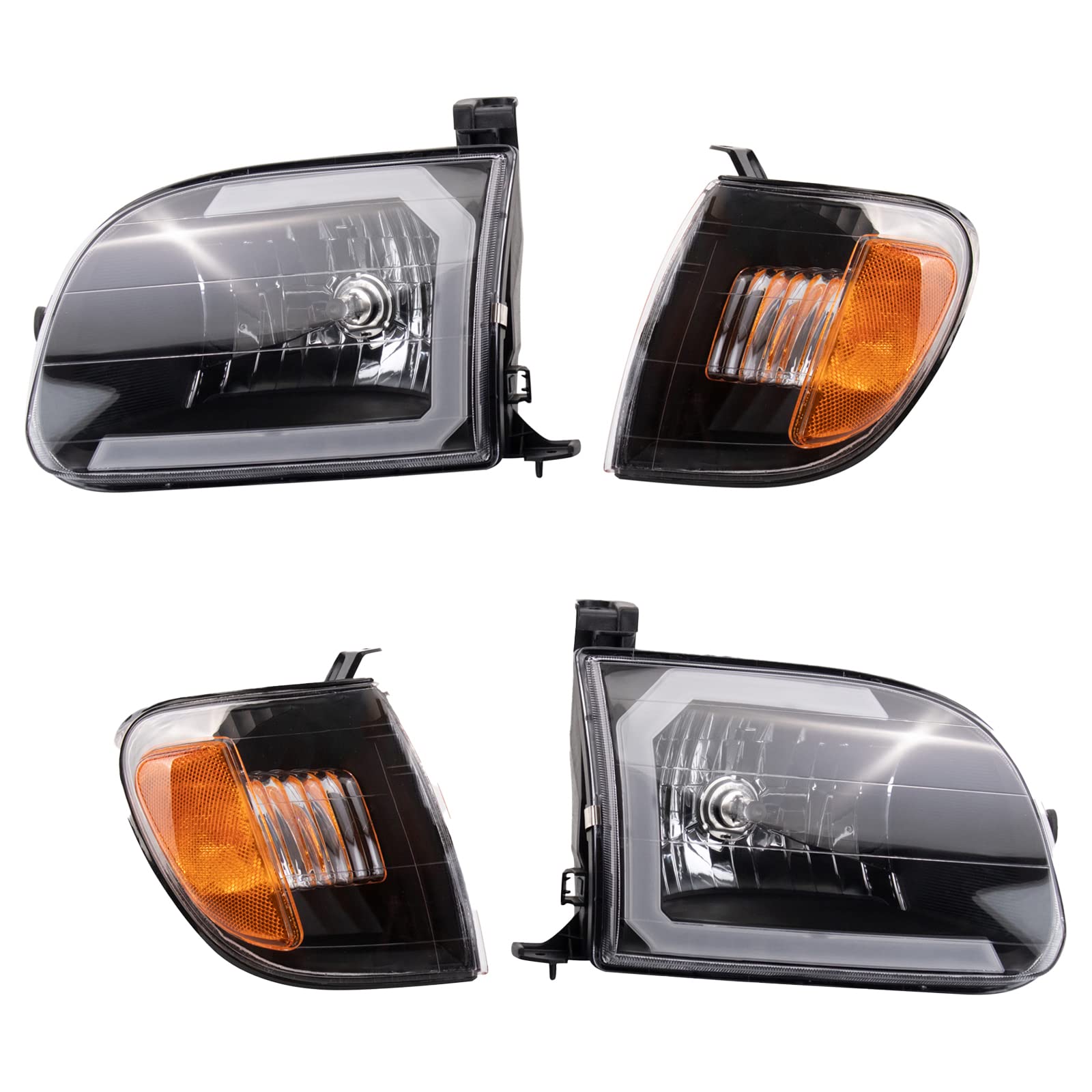 TRQ Performance Headlight Set Fits 2000-2004 Toyota Tundra