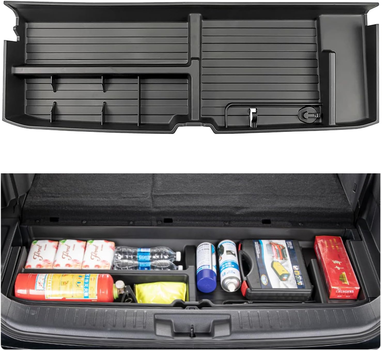 For 2020-2025 Toyota Highlander Trunk Hidden Storage Box, SUV Insert Cargo Rear Hatch Organizer, Extra Space fits Highlander Under Cargo Floor Storage Bins Accessories