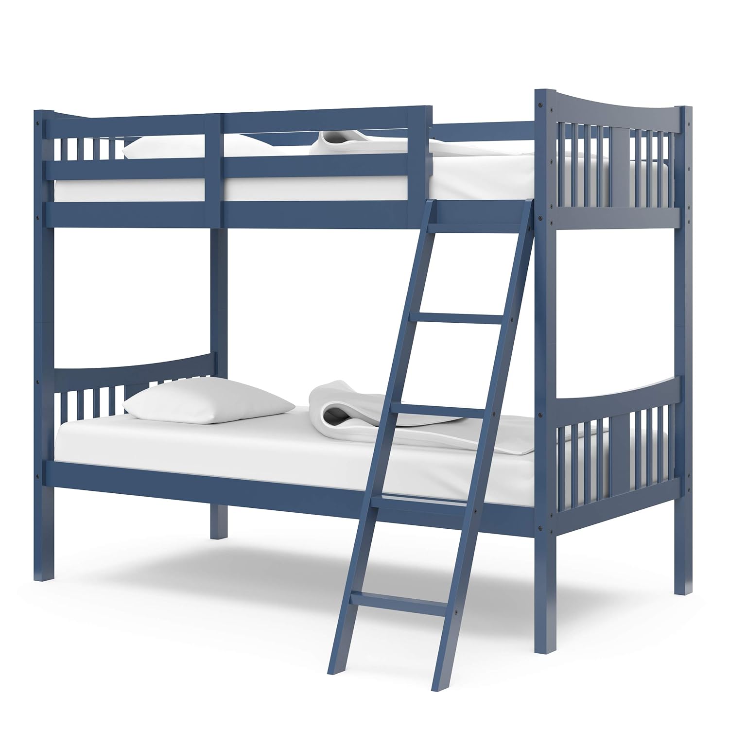 Storkcraft Caribou Twin-over-Twin Bunk Bed (Navy) – GREENGUARD Gold Certified, Converts to 2 individual twin beds(incomplete)