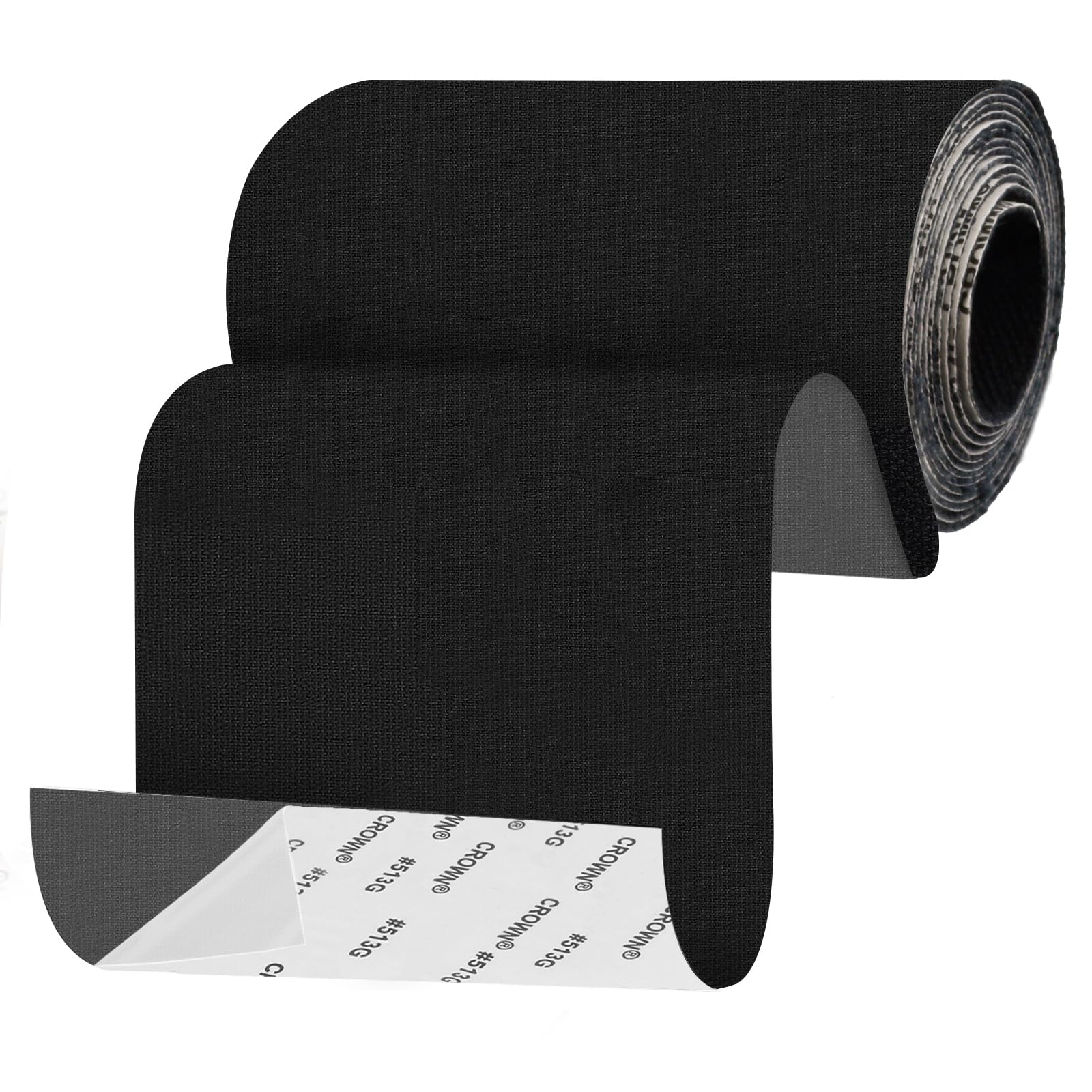 Canvas Patch 4 "x 60 ", Self-Adhesive Waterproof Canvas Patch Set for Repairing Tents, Couch, Boat Covers, Camping Chairs, Awnings, Car Seats.(Black)