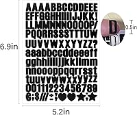 Vista 4 de 1550 piezas de 10 hojas de calcomanías de letras, calcomanías de números y alfabeto de buzón de vinilo, calcomanías autoadhesivas impermeables