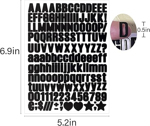 Vista 239 de Calcomanías de letras, 300 piezas, 30 hojas, vinilo autoadhesivo, impermeable, números de buzón, alfabeto para buzón, ventana, puerta, letrero, Negro