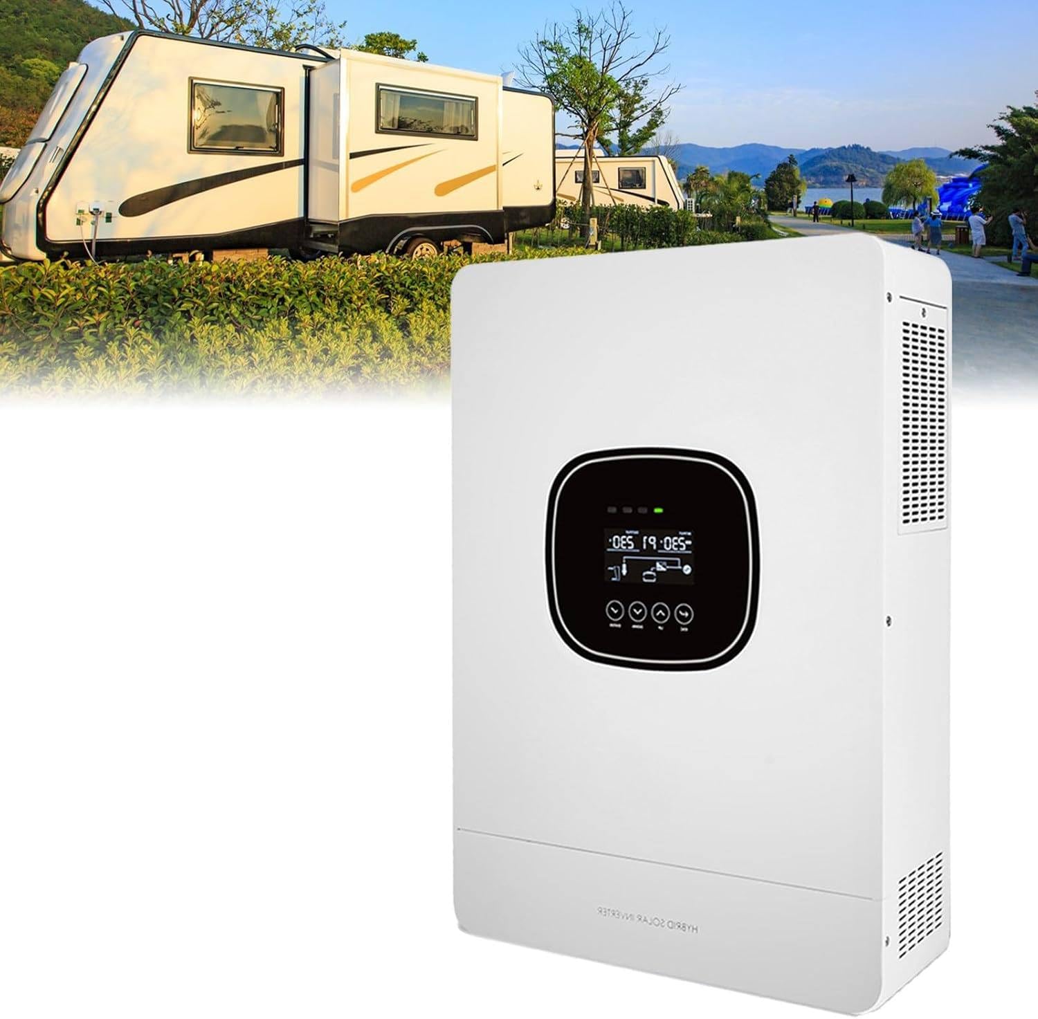 5000W Inversor Solar Híbrido Con Cargador, Inversor Solar Con Cargador Híbrido Todo En Uno, 48V DC A 230V AC, Pantalla LCD, Áreas Fuera Red O Remotas Sin Energía O Suministro Eléctrico Inestable