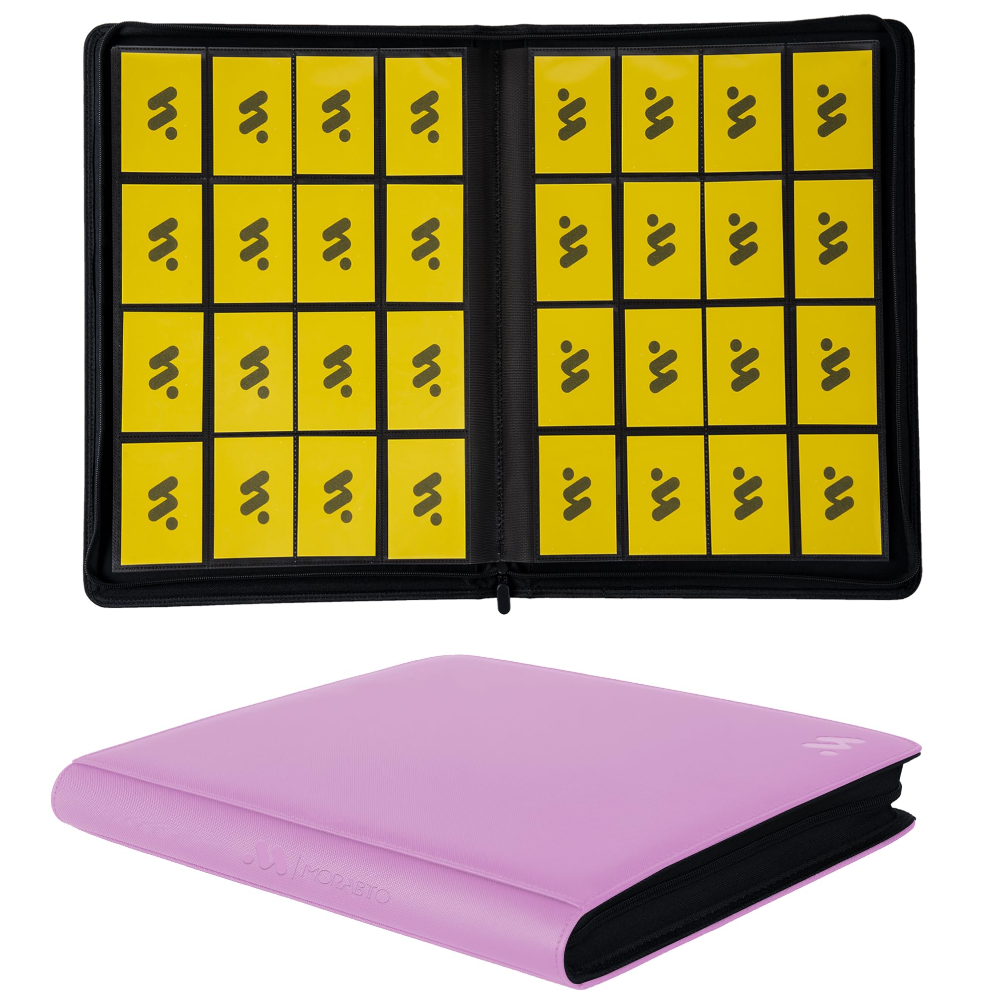 MORABTO Card Binder 16 Pocket,Trading Card Binder Holds up to 1408 Cards with 44 Sleeves,Zipper Card Holder Album Compatible with TCG Card/Game Cards/