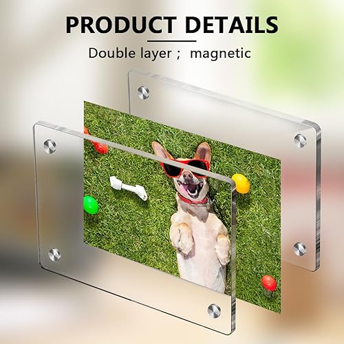 Miniatura 3 de 24 portarretratos con imán acrílico para nevera, marco magnético de doble cara, mini marco transparente para Fujifilm Instax, 2.36 x 3.54 pulgadas