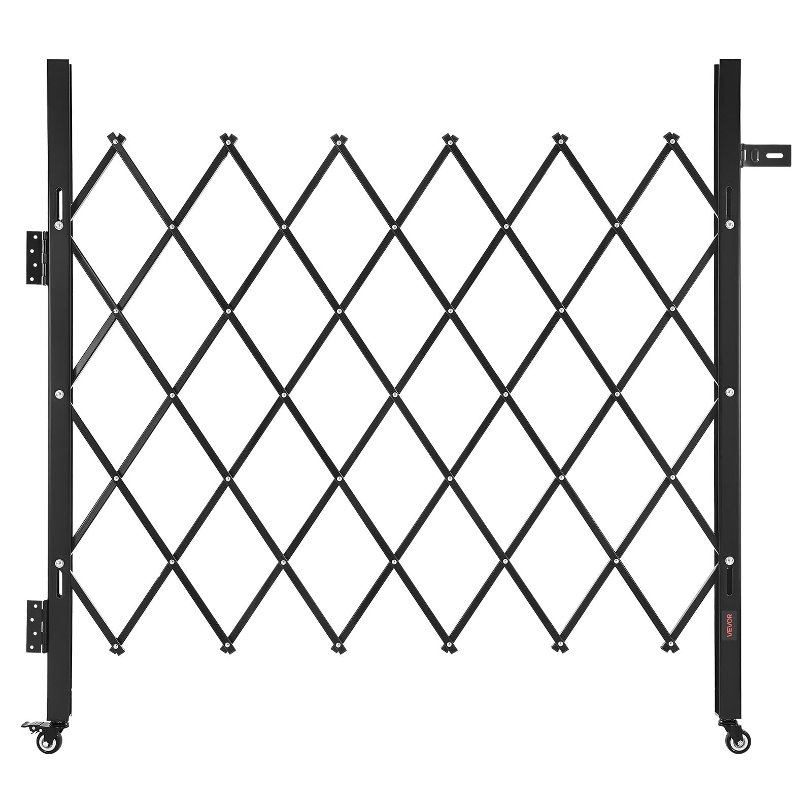 VEVOR Cancello di Sicurezza Pieghevole Singolo 1100 x 1310 mm Cancello a Forbice Bloccabile in Acciaio per Esterni, con Ruote Girevoli a 360° per Sicurezza di Ingressi, Garage, Magazzini e Piscine