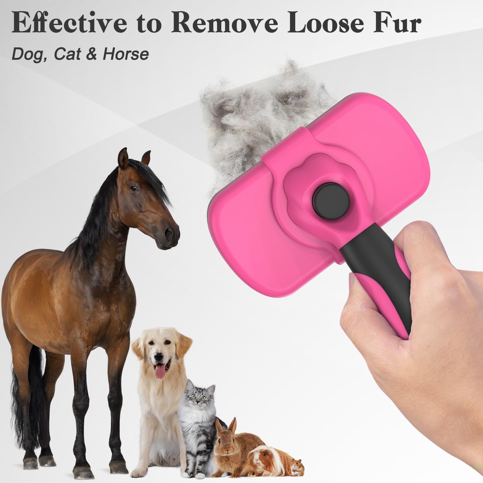 Dipoo Brosse autonettoyante pour chiens et chats, brosse douce pour la peau, brosse de toilettage pour chien, brosse de toilettage pour chien, brosse de démêlage, brosse à poils pour chiens à poils,