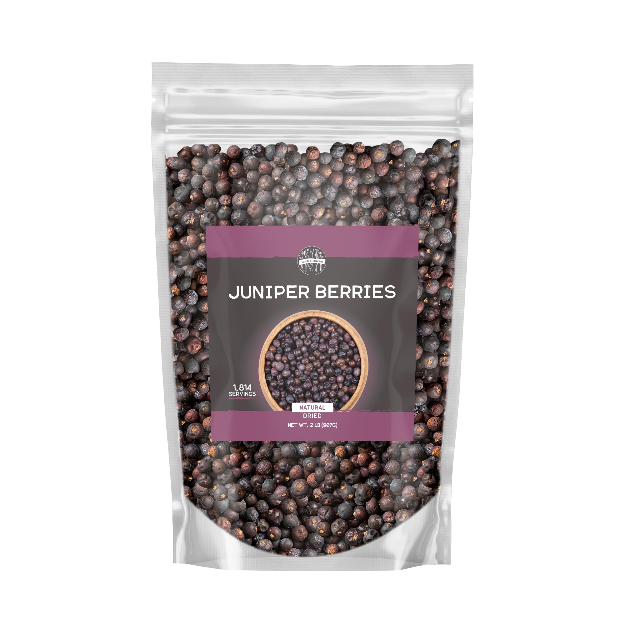 Birch & Meadow 2 lb of Dried Juniper Berries, Herbaceous & Strong Flavor