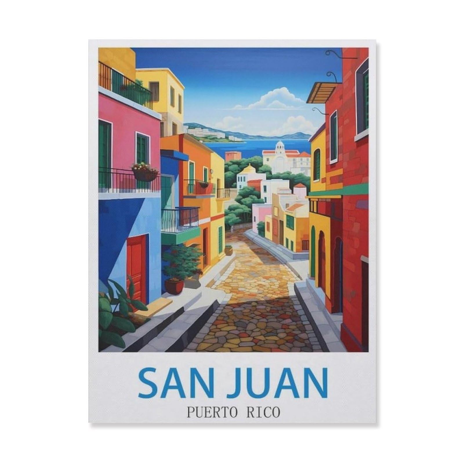 Funny Metal Tin Sign Wall Decor，San Juan Puerto Rico(30x40cm）