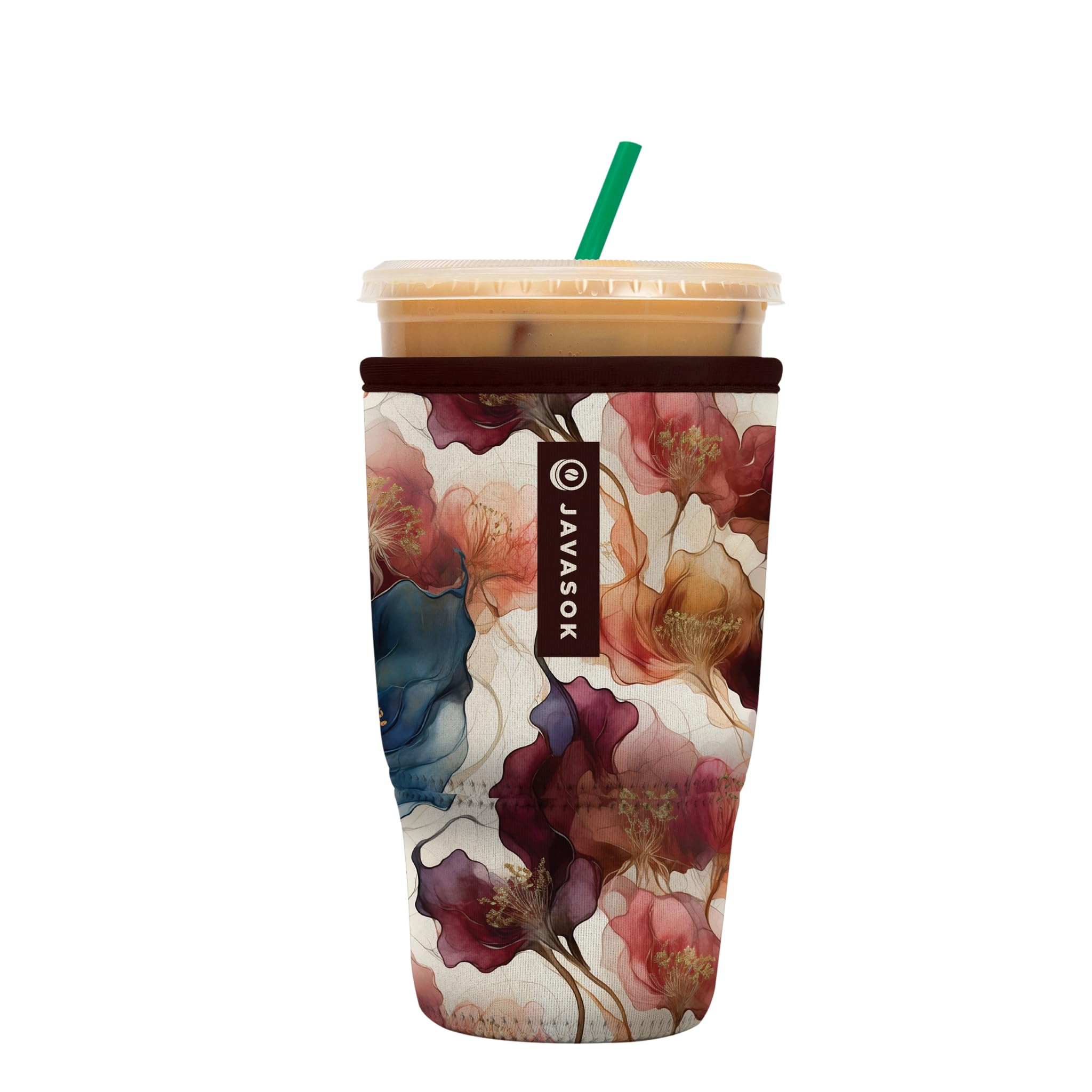 Sok It JavaSok Iced Coffee &amp; Cold Soda Insulated Neoprene Cup Sleeve (Watercolor Whisper, Large: 30-32oz)