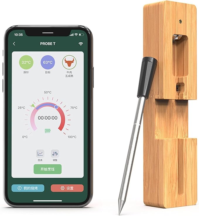 Review WIOSEN Meat Thermometer Wireless with Bluetooth, Long Range Meat&Food Thermometer, Meat
