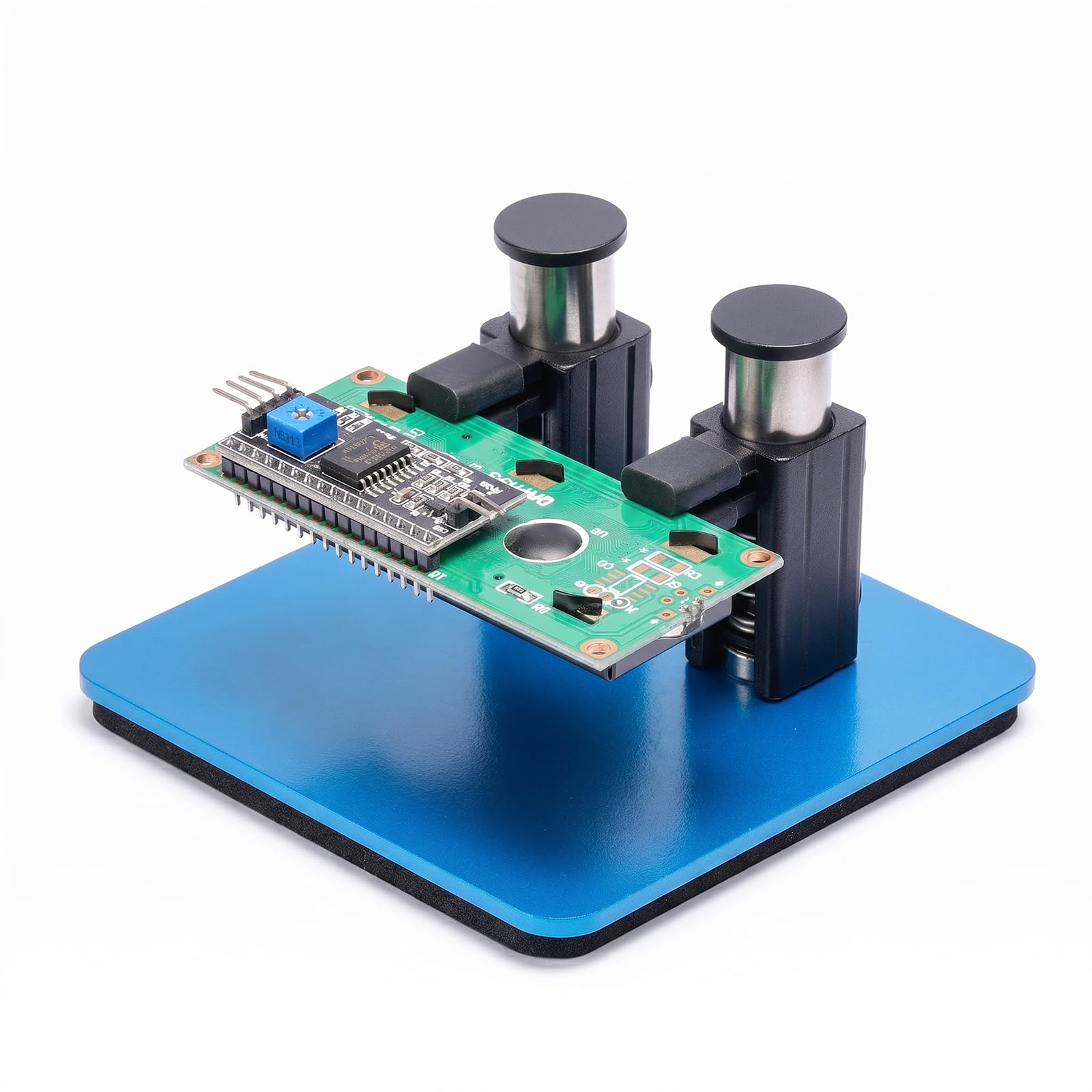SainSmart Magnetic Helping Hands Soldering Station with Stable Base & Non-Slip Pad, Parallel Grip Heat Resistant Silicone Jaws, Dual-Angle Magnetic Third Hand Tool for PCB Repair, Electronics & DIY