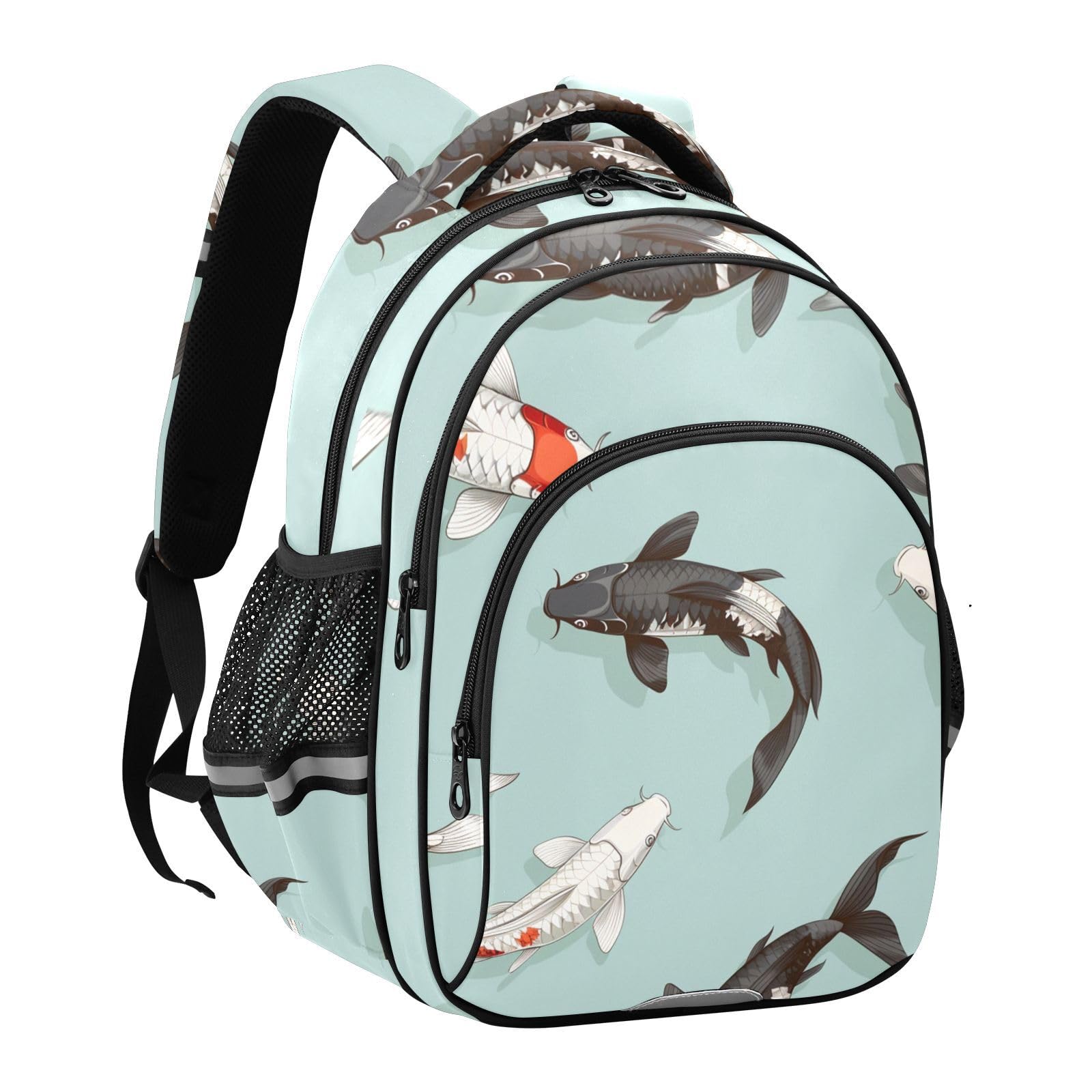 Grazioso Pesce Koi Nuoto Zaino per Bambini 3-12 Anni Cartella Scuola Borsa per Bambini