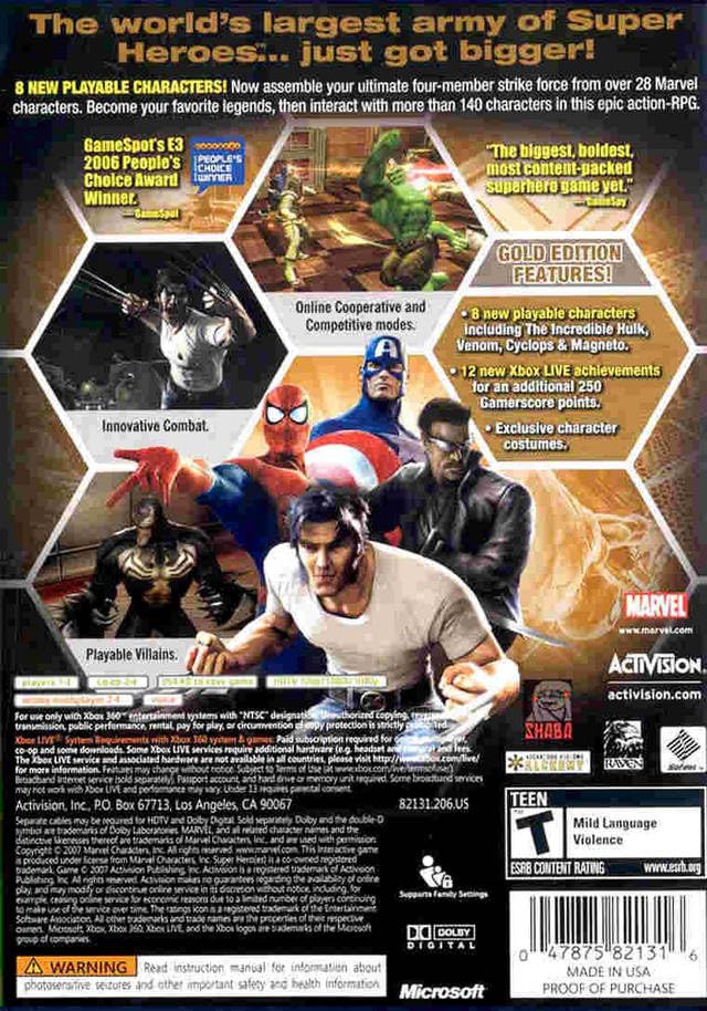 Amazon.com: Marvel Ultimate Alliance Gold Edition -Xbox 360