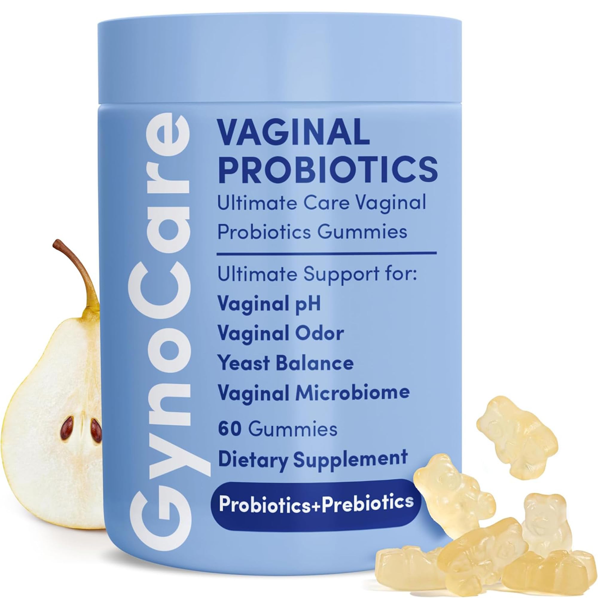 Vaginal Probiotics pH Balance Gummies For Women | Prebiotics and Probiotics for Women | Female Vaginal Supplement for ph Balance and Vaginal Health | Vaginal Odor Control 60 Gummies