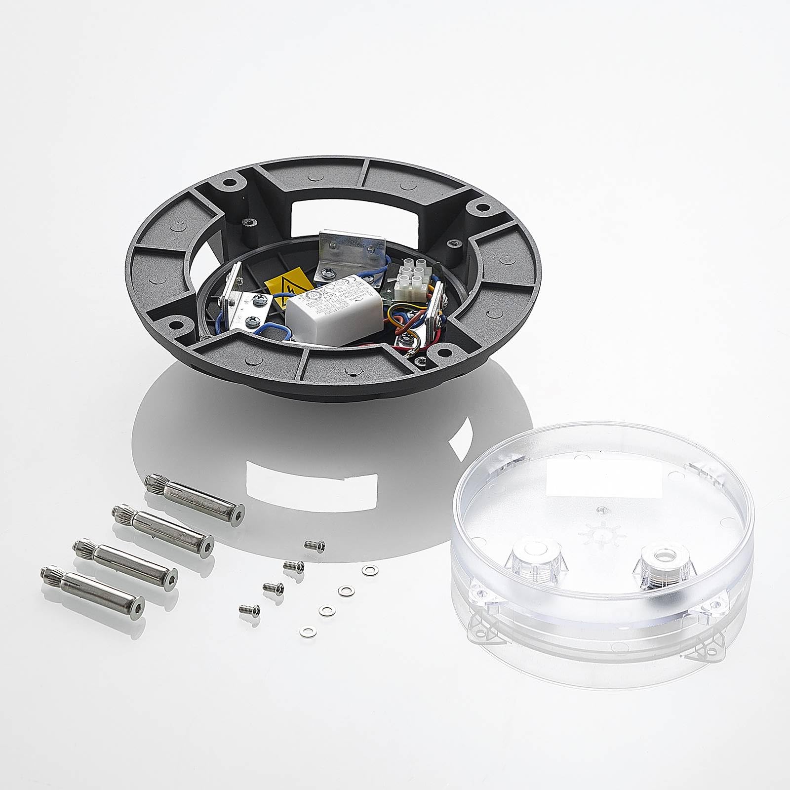 Lindby Bombillas LED luz de suelo exterior en gris oscuro, foco empotrable | proyector de suelo ip67 estanco al polvo y sumergible temporalmente, 4 fuentes de luz, moderno, 3000 k blanco cálido, de