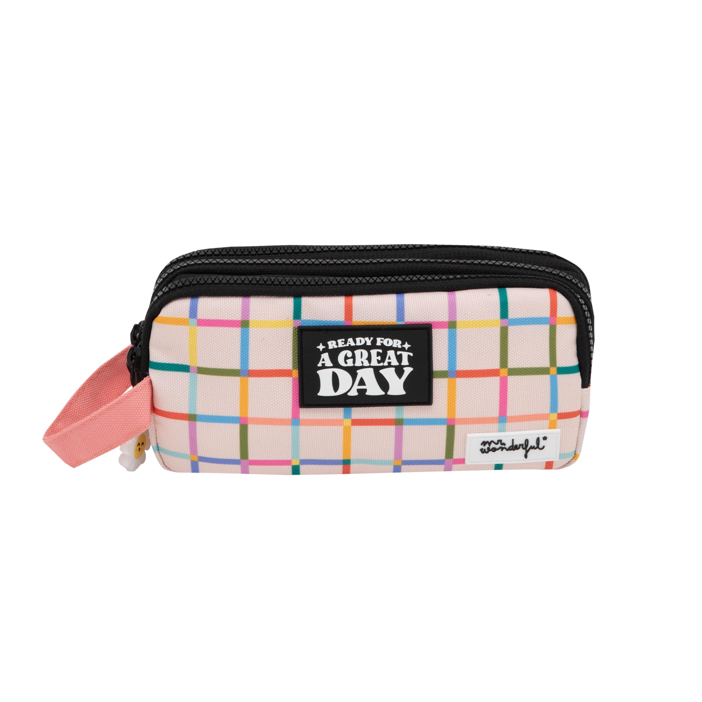 Mr. Wonderful - Estuche Triple Urban - Ready for a Great Day - Estuche Escolar - Estuche con 3 Compartimientos y Cierre de Cremallera - Realizado en rPET