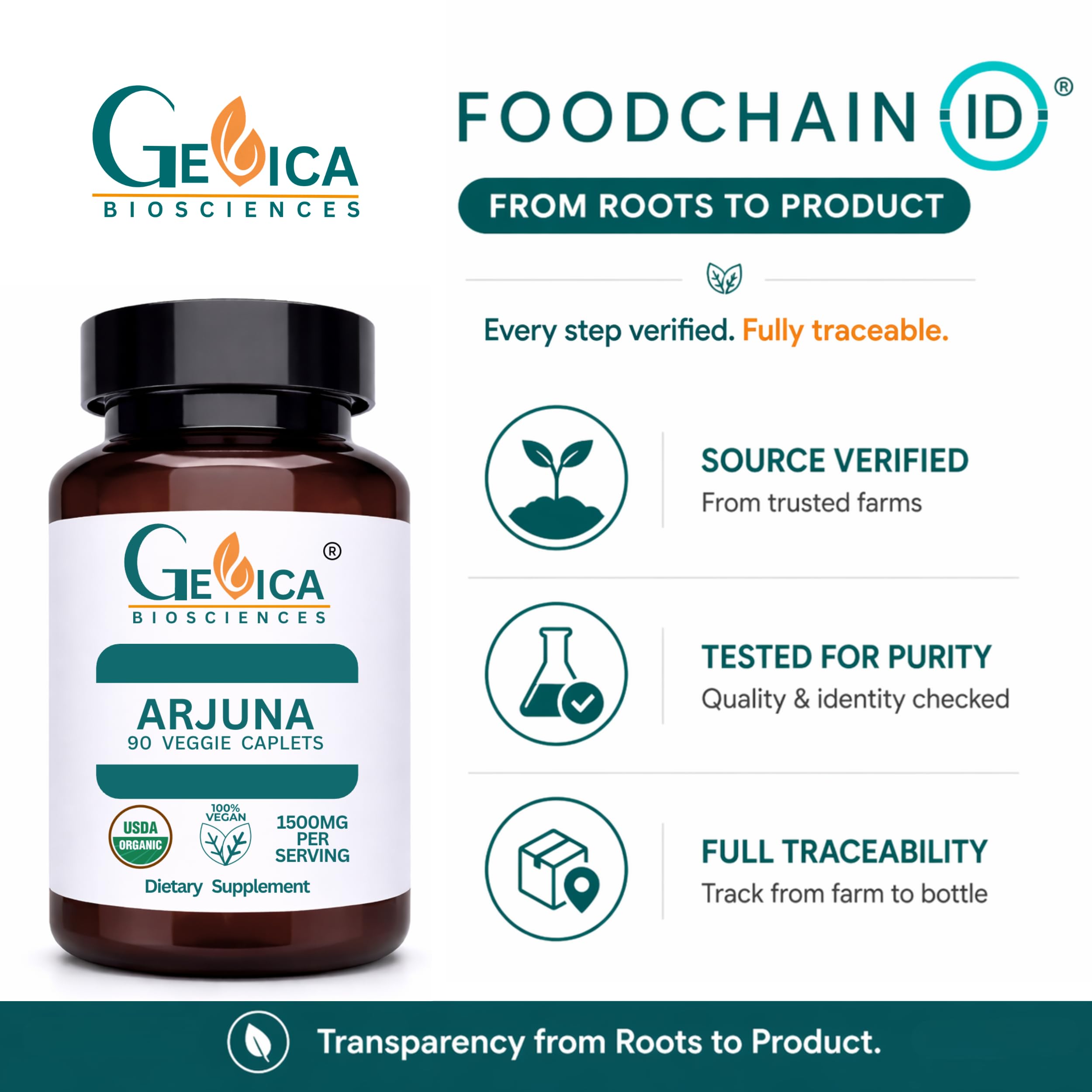 Arjuna – 3 Organic Certifications, 1500 mg per Serving — Amazon image 5